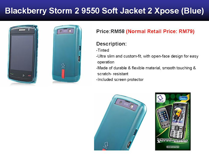 Blackberry Storm 2 9550 Soft Jacket 2 Xpose (Blue)