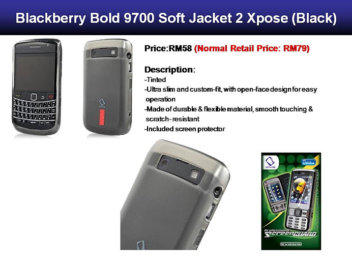 Blackberry Bold 9700 Soft Jacket 2 Xpose (Black)