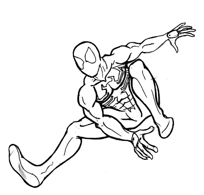 Desenho do Homem aranha preto colorindo desenho 