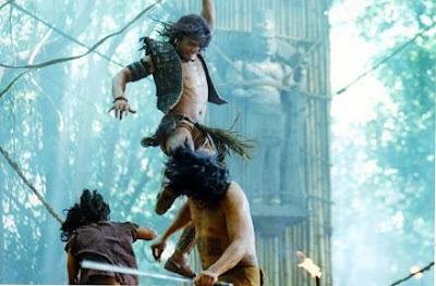 Crikey! He's cracking heads!