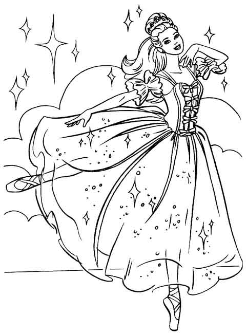 BARBIE COLORING PAGES: BALLERINA BARBIE COLORING SHEET