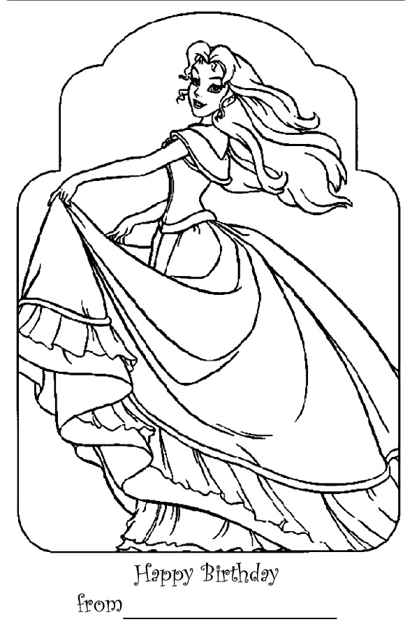 BARBIE COLORING PAGES: BARBIE HAPPY BIRTHDAY COLORING PAGE