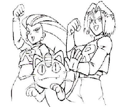 Pokemon Team Rocket Coloring Pages Sketch Coloring Page
