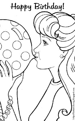 BARBIE COLORING PAGES: BARBIE HAPPY BIRTHDAY COLORING PICTURES