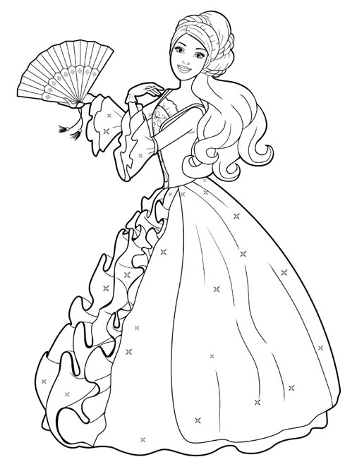 coloring pages for kids princess. barbie princess coloring pages