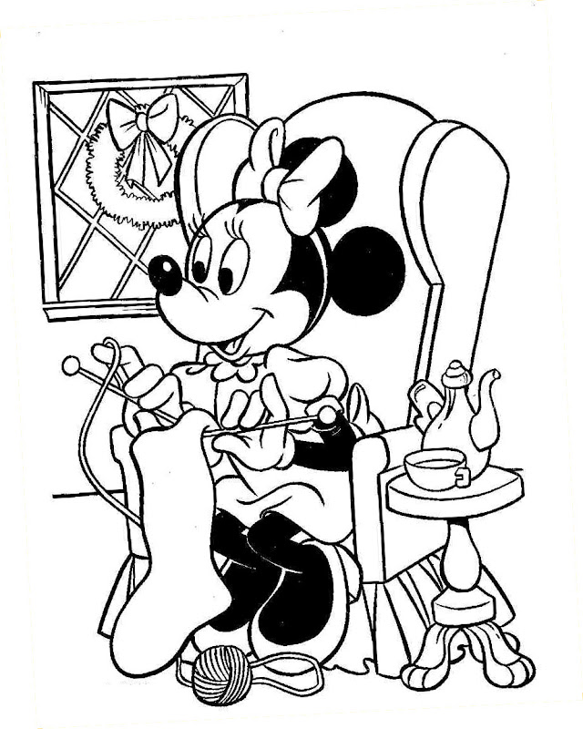 MINNIE MOUSE DISNEY CHRISTMAS COLORING title=