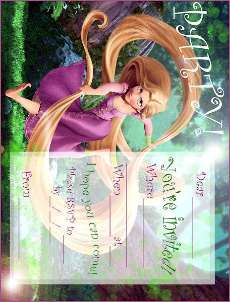 Free Printable Tangled Birthday Party Invitations
