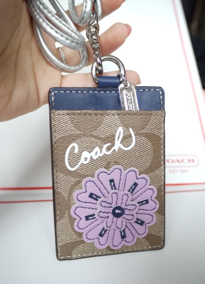 Coach Flower ID Holder Lanyard 60655
