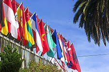 The Albanian Flag at Monterey Institute of International Studies (MIIS), Monterey, California
