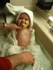 Getting good and soaked so the casts will come off easier