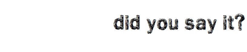 did you say it?