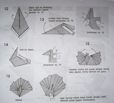 Wongcorot Blog S Cara Membuat Burung Merak Dari Kertas Origami