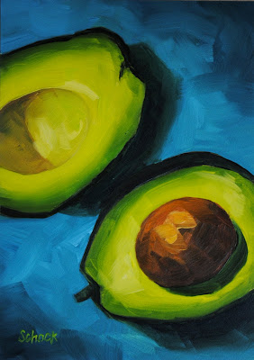 avocado still life by Sharon Schock
