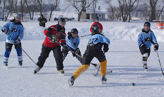 Pond hockey action!