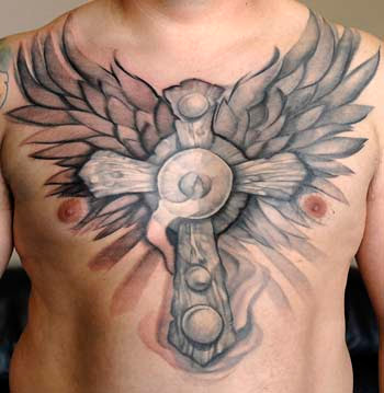 Tribal cross tattoos are often associated with angels and other