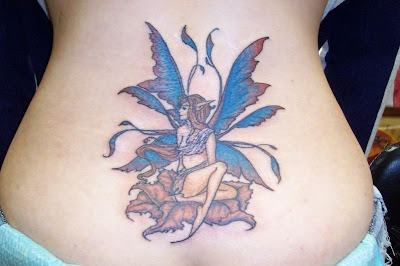 Angel Lower Back Tattoo