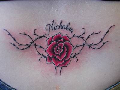 Rose Lower Back Tattoo