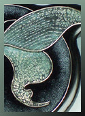 polymer clay cloisonne moth pendant
