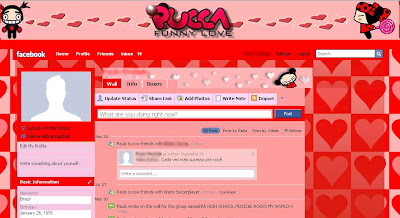 facebook skin layout - theme for facebook with Pucca