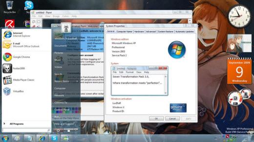 New Windows 7 Transformation Pack for XP/Vista
