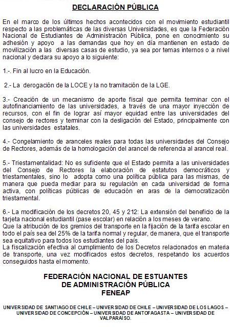 Declaracion FENEAP