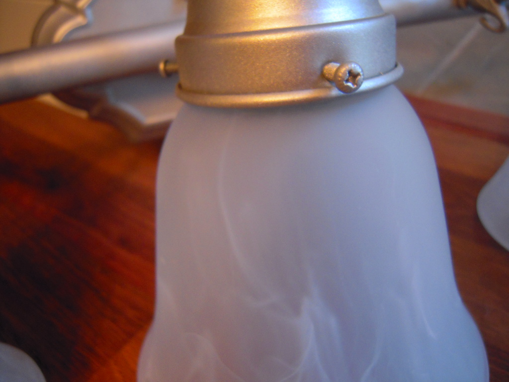 My Cottage Charm Goodwill Bathroom light fixture before and after