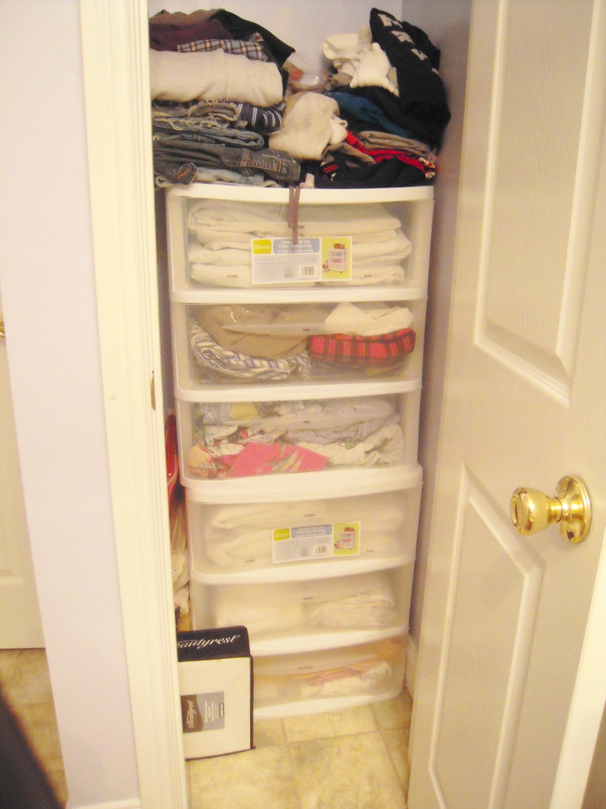 My Cottage Charm How to install wire shelving Boys Bathroom Closet