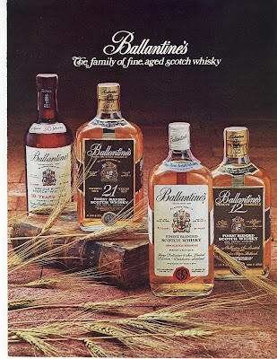 This is an original 1974 Ballantine's Scotch Ad Measures 11 x 8