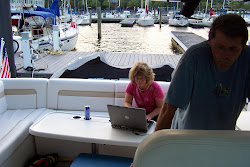 Kim Blogging and Rick checking email