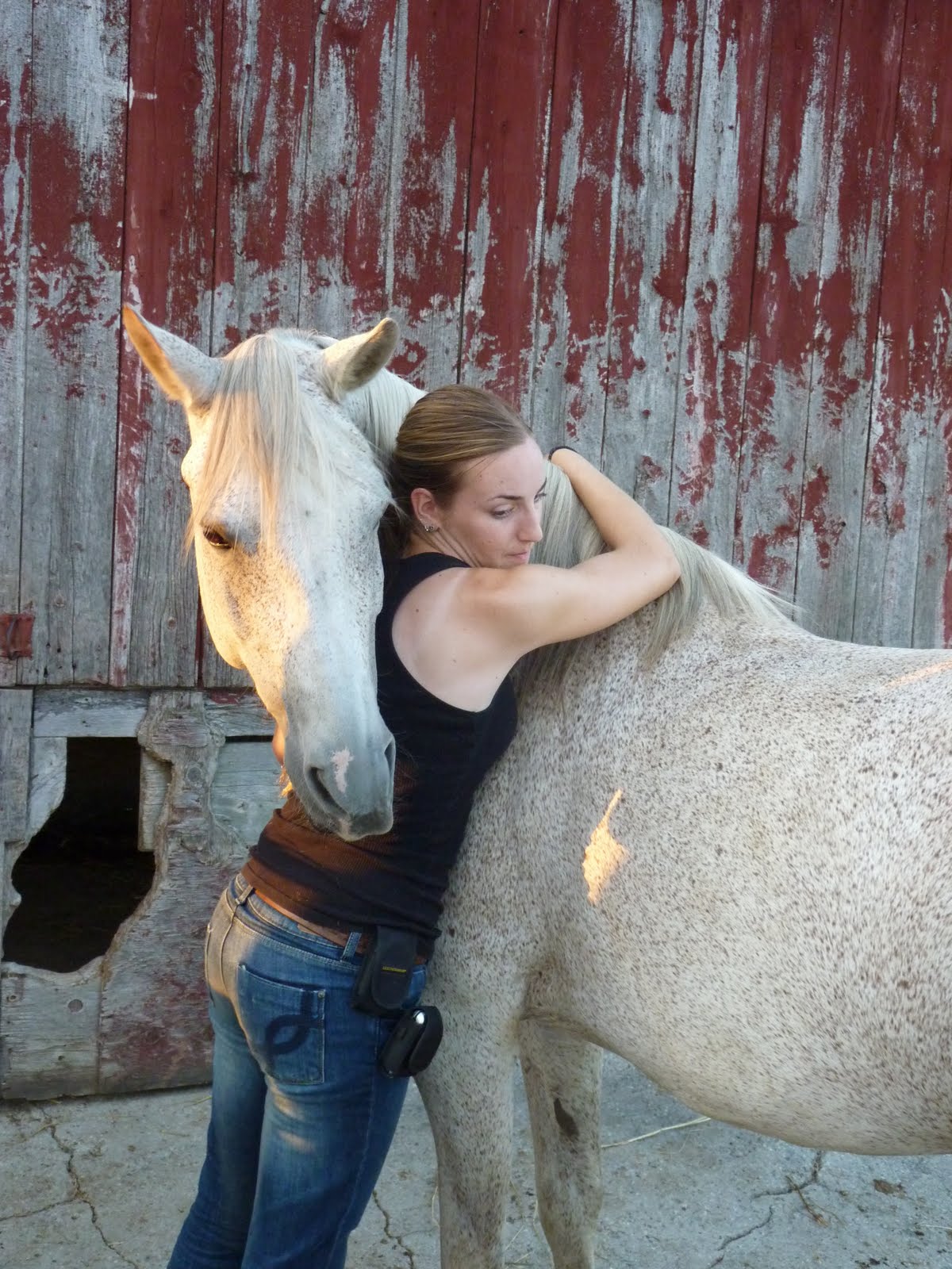 Girl Hugging Horse