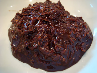 Close up of Raw Vegan Chocolate Coconut Snowballs in bowl