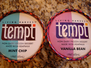 Two containers of Tempt Ice Cream, Mint Chip and Vanilla Bean