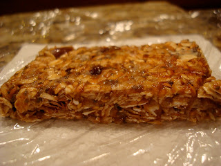 Side view of Vegan Peanut Butter Chocolate Chip Protein Bar