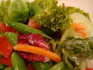 Salad with vegetables and Vegan Slaw Dressing