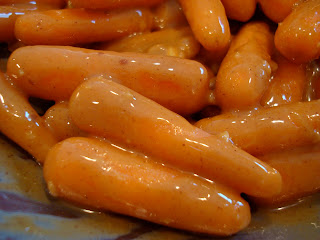 Close up of glazed carrots