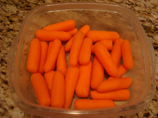 Baby. carrots in clear container