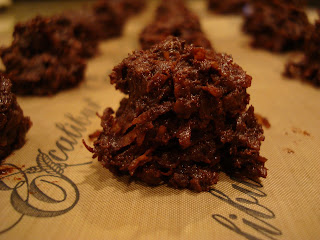 Close up of shaped Chocolate Macaroon