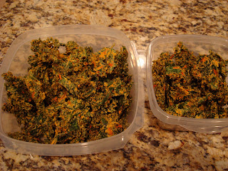Kale Chips in clear containers