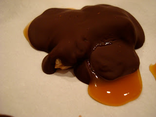 Up close of one Raw Vegan Chocolate Turtle