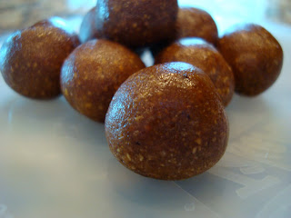 Close up stacked Raw Vegan Gingerbread Cookie Dough Balls