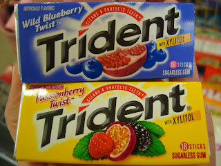Packages of Trident Wild Blueberry Twist & Passionberry Twist gum