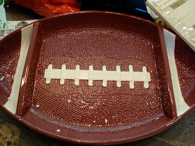 Football shaped platter