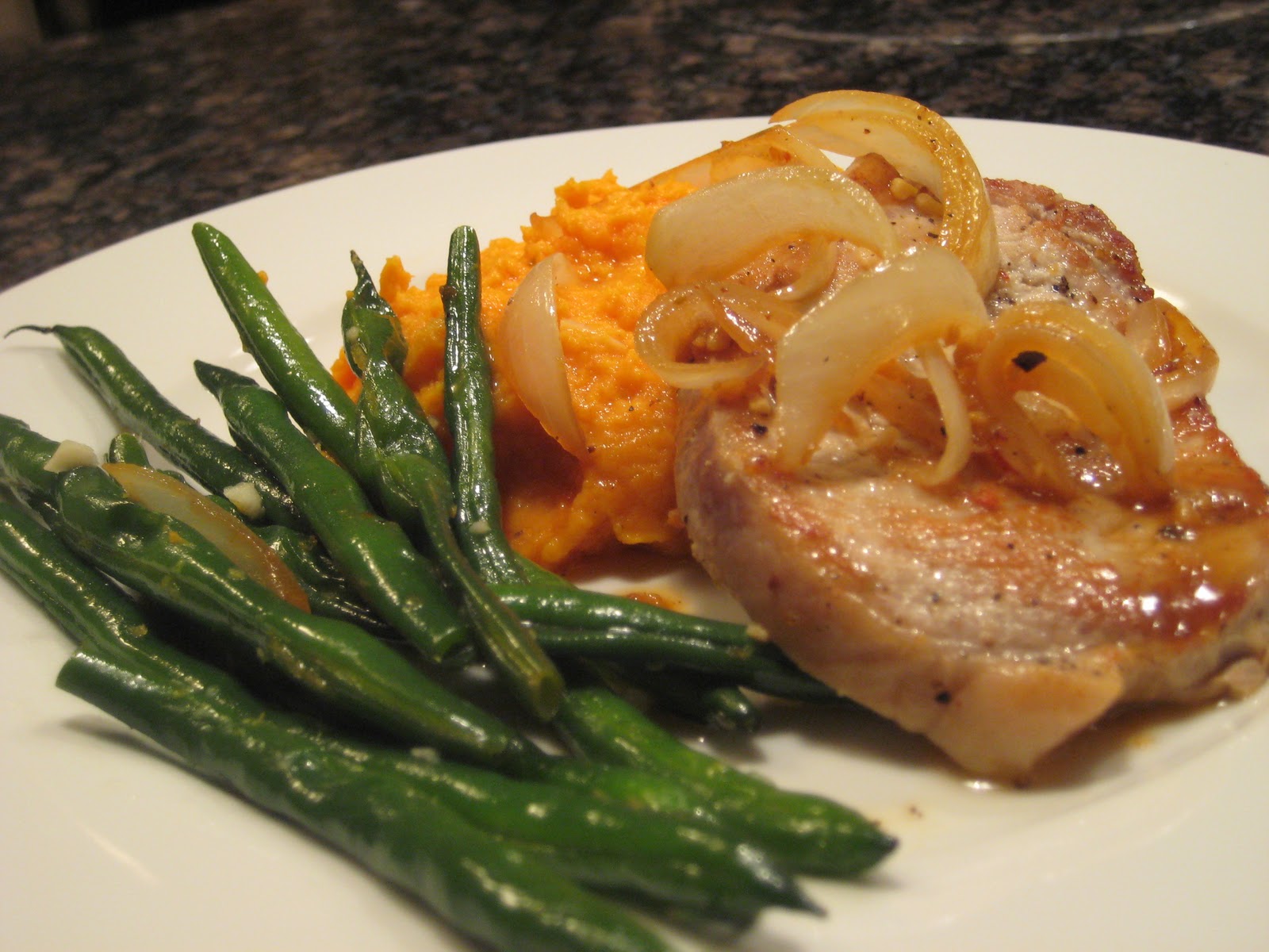 Dinner with the Welches Grilled Pork Chops with Sweet Potato Mash and