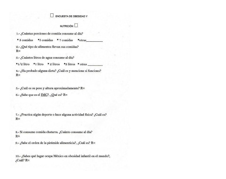 ENCUESTA DE OBESIDAD Y NUTRICIÓN