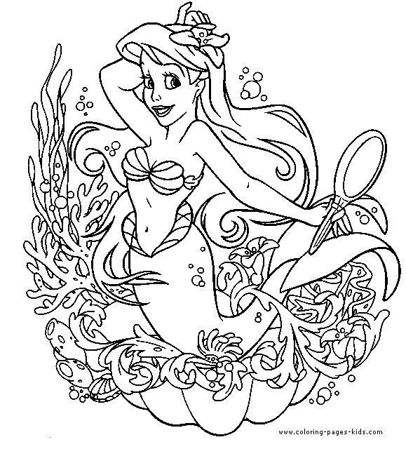 Litle Mermaid princess Coloring Pages | choosboox