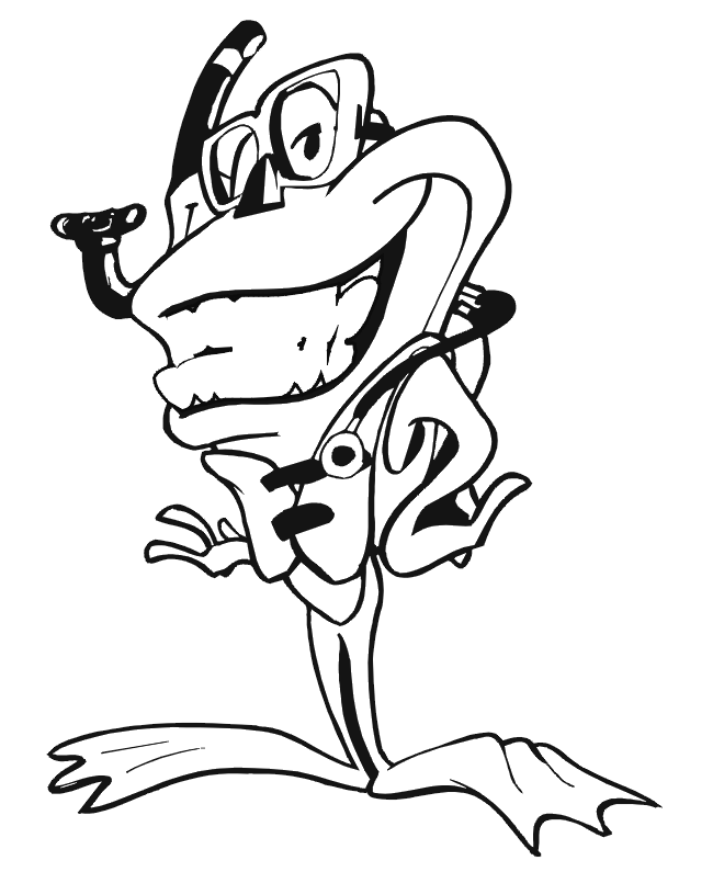 Animal Reptile and Amphibians Frog Coloring Pages title=