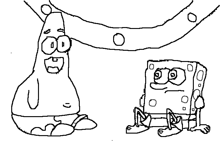 Spongebob and Patrick Playing The Game Coloring Pages