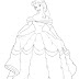Disney Princess Belle and Her Gown Coloring Sheet