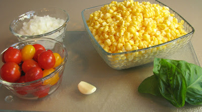 Corn, Tomato, Feta and Basil Salad