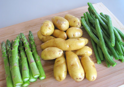 Roasted Fingerling Potatoes, Asparagus and Green Beans